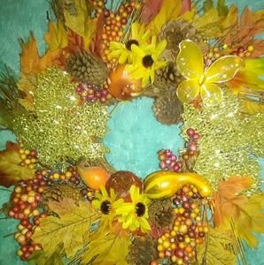 12" Hand Made Fall Seasonal/ Thanksgiving Wreath